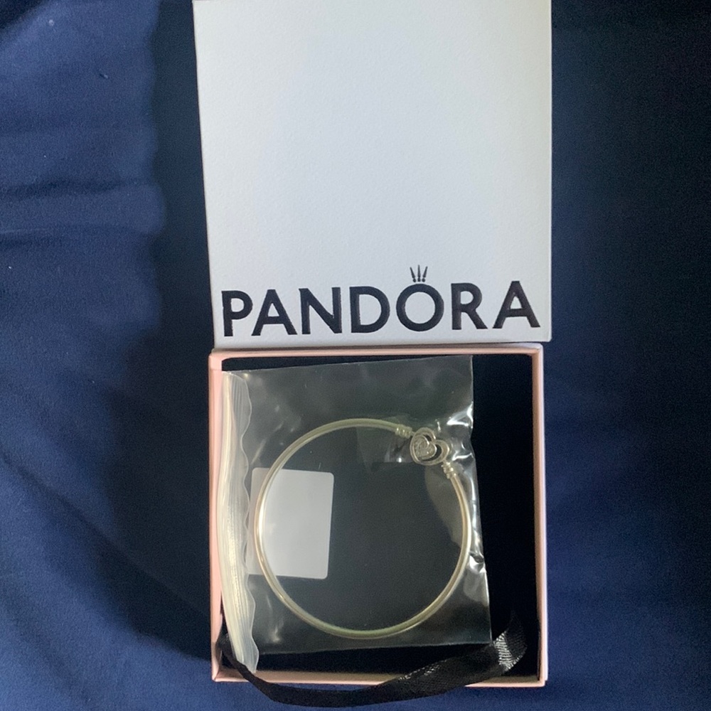 Limited Edition Pandora Moments Entwined Infinite Hearts Clasp Bangle